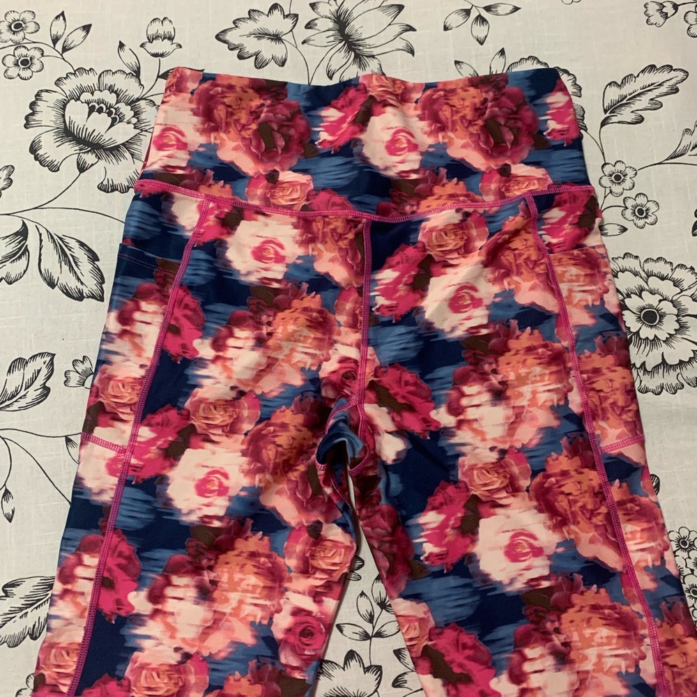 Nine West Pink & Blue Floral Athletic Shorts